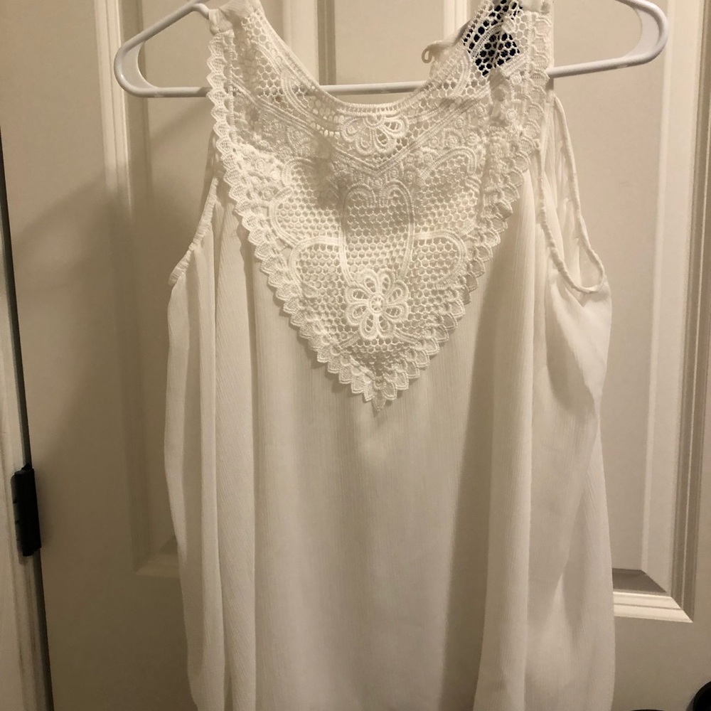 White vintage cold shoulder top
